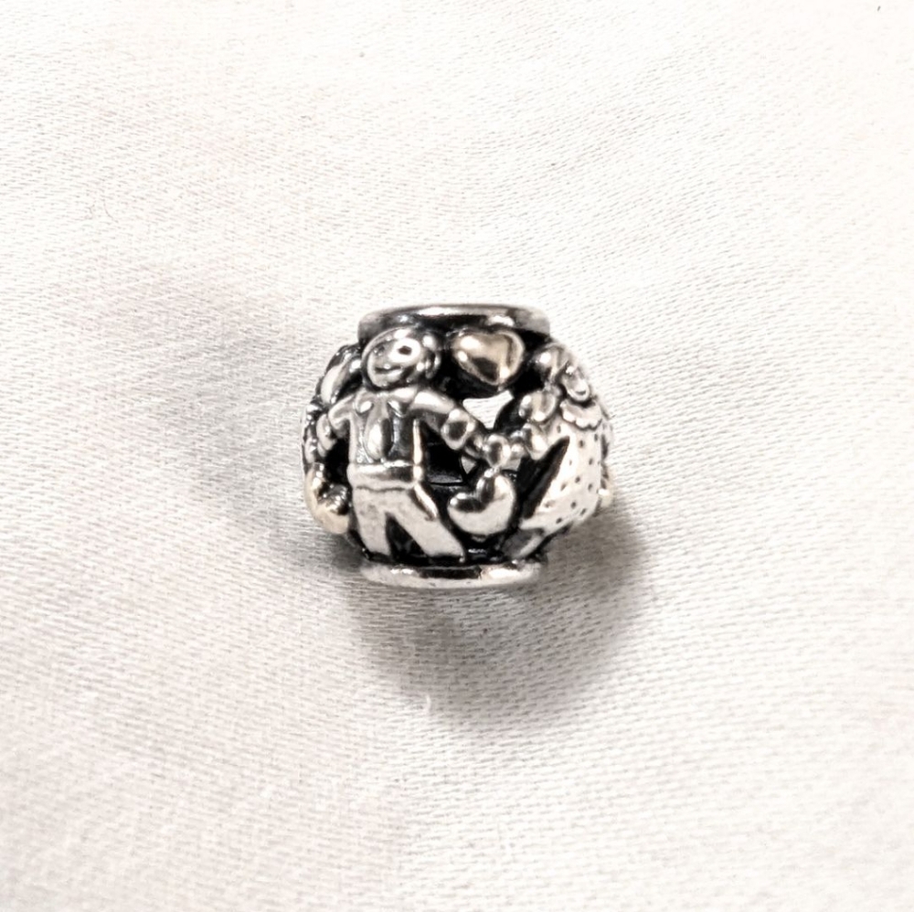 Pandora charm with 14k gold hearts